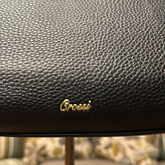 Crossi Like NEW Elegant Bow Black Classic Park Bow Leather Satchel Hand Purse - Picture 3 of 15